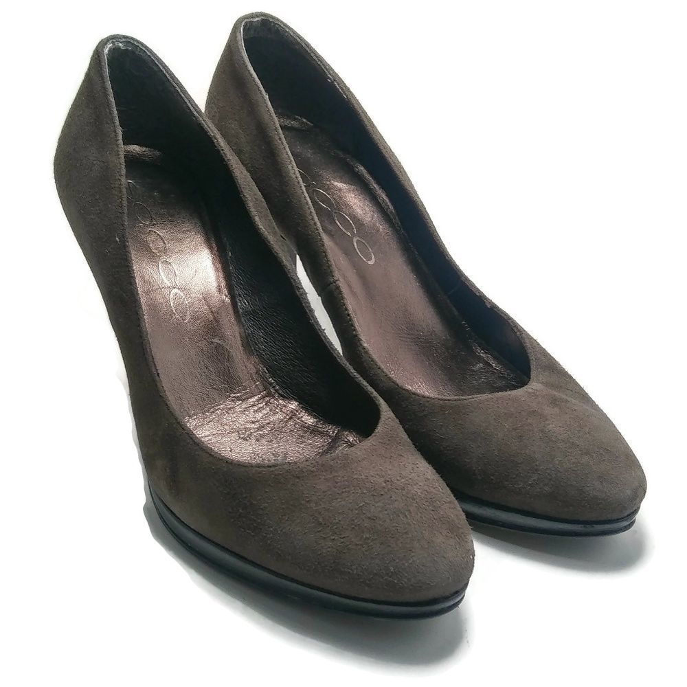 Sacco Womens 7.5‎ Brown Suede Pumps Heels Italy - Picture 2 of 7